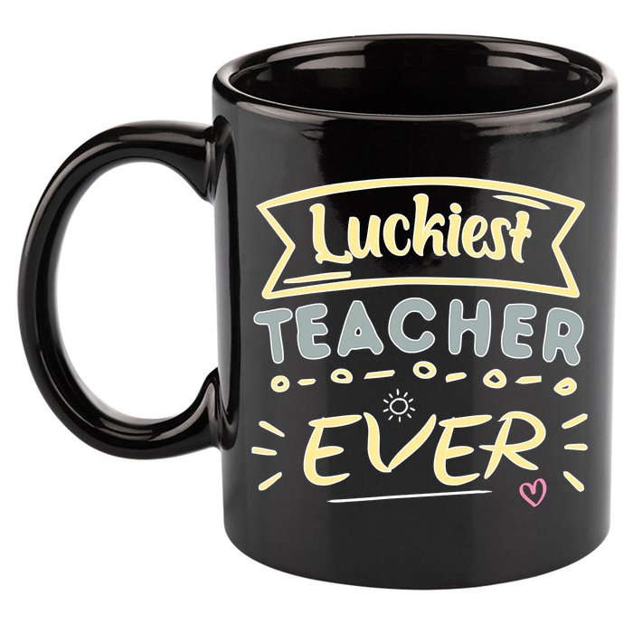 Funny St.Patrick's Day Luckiest Teacher Ever Apparel 11oz C Handle Ceramic Mug