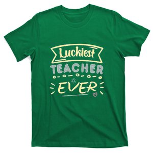 Funny St.Patrick's Day Luckiest Teacher Ever Apparel T-Shirt