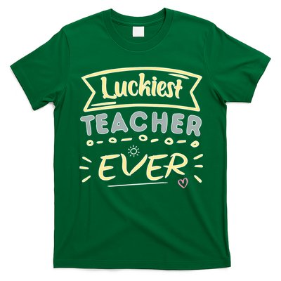 Funny St.Patrick's Day Luckiest Teacher Ever Apparel T-Shirt