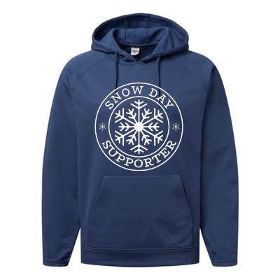 Funny Snow Day Supporter Teacher Student Winter Snowflake Performance Fleece Hoodie