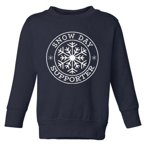 Funny Snow Day Supporter Teacher Student Winter Snowflake Toddler Sweatshirt