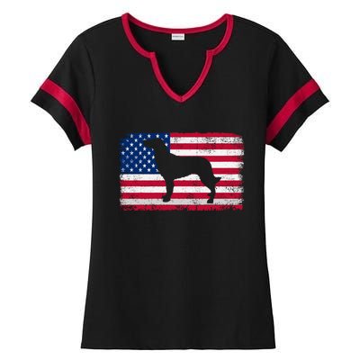 French Spaniel Dog Lover 4th Of July Patriotic American Flag Cute Gift Ladies Halftime Notch Neck Tee