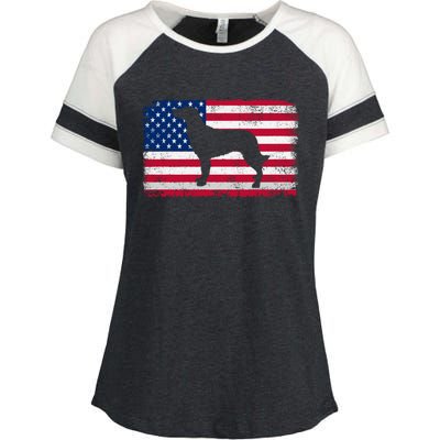 French Spaniel Dog Lover 4th Of July Patriotic American Flag Cute Gift Enza Ladies Jersey Colorblock Tee