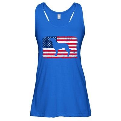 French Spaniel Dog Lover 4th Of July Patriotic American Flag Cute Gift Ladies Essential Flowy Tank