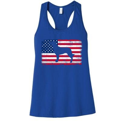 French Spaniel Dog Lover 4th Of July Patriotic American Flag Cute Gift Women's Racerback Tank