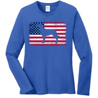 French Spaniel Dog Lover 4th Of July Patriotic American Flag Cute Gift Ladies Long Sleeve Shirt