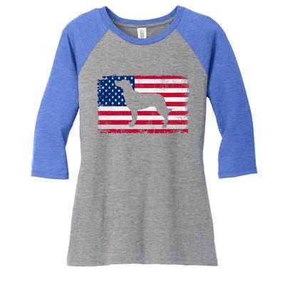 French Spaniel Dog Lover 4th Of July Patriotic American Flag Cute Gift Women's Tri-Blend 3/4-Sleeve Raglan Shirt