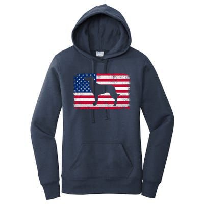 French Spaniel Dog Lover 4th Of July Patriotic American Flag Cute Gift Women's Pullover Hoodie