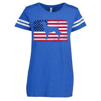 French Spaniel Dog Lover 4th Of July Patriotic American Flag Cute Gift Enza Ladies Jersey Football T-Shirt