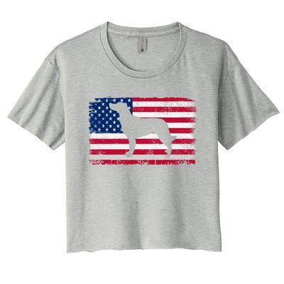 French Spaniel Dog Lover 4th Of July Patriotic American Flag Cute Gift Women's Crop Top Tee