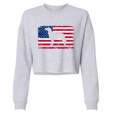 French Spaniel Dog Lover 4th Of July Patriotic American Flag Cute Gift Cropped Pullover Crew