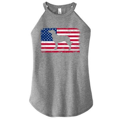 French Spaniel Dog Lover 4th Of July Patriotic American Flag Cute Gift Women's Perfect Tri Rocker Tank