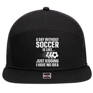 Funny Soccer Design Sport Player Soccer Lover 7 Panel Mesh Trucker Snapback Hat