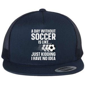 Funny Soccer Design Sport Player Soccer Lover Flat Bill Trucker Hat