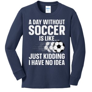 Funny Soccer Design Sport Player Soccer Lover Kids Long Sleeve Shirt