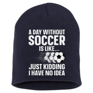 Funny Soccer Design Sport Player Soccer Lover Short Acrylic Beanie