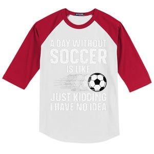 Funny Soccer Design Sport Player Soccer Lover Kids Colorblock Raglan Jersey