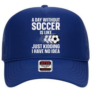 Funny Soccer Design Sport Player Soccer Lover High Crown Mesh Back Trucker Hat