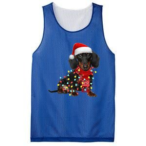 Funny Santa Dachshund Christmas Tree Lights Xmas Dog Mom Funny Gift Mesh Reversible Basketball Jersey Tank