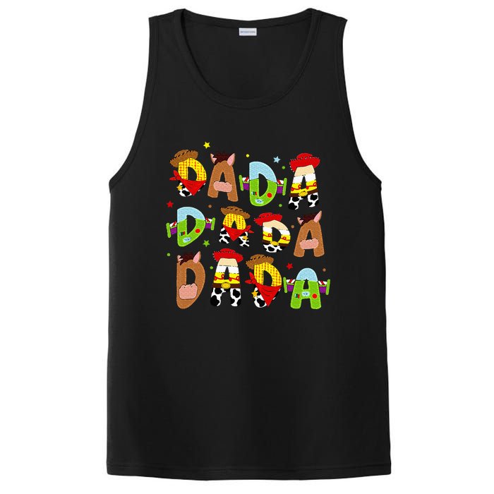 Funny Story Dada Toy Boy Dad Fathers Day PosiCharge Competitor Tank