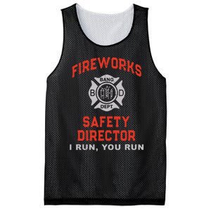 FIREWORKS SAFETY DIRECTOR I Run You Firefighter America Mesh Reversible Basketball Jersey Tank