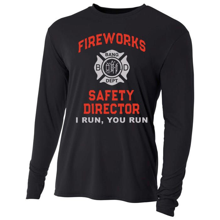 FIREWORKS SAFETY DIRECTOR I Run You Firefighter America Cooling Performance Long Sleeve Crew