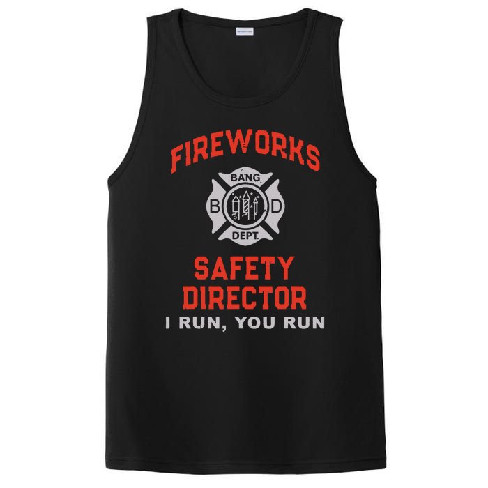 FIREWORKS SAFETY DIRECTOR I Run You Firefighter America PosiCharge Competitor Tank