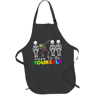 Funny Skeleton Dabbing Dare To Be Yourself Autism Awareness Gift Apron