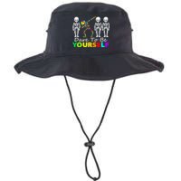 Funny Skeleton Dabbing Dare To Be Yourself Autism Awareness Gift Bucket Hat
