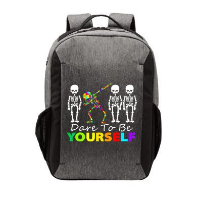 Funny Skeleton Dabbing Dare To Be Yourself Autism Awareness Gift Vector Backpack