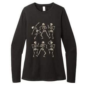 Funny Skeletons Dance Halloween Womens CVC Long Sleeve Shirt