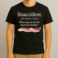 Funny Snaccident Definition Eat All The Bacon By Mistake T-Shirt