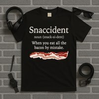 Funny Snaccident Definition Eat All The Bacon By Mistake T-Shirt