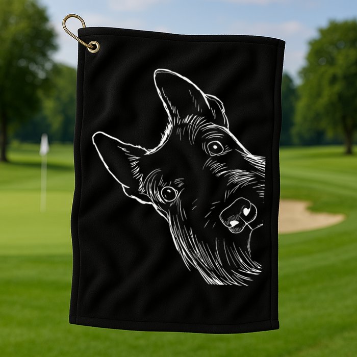 Funny Scottie Dog Scottish Terrier Golf Towel