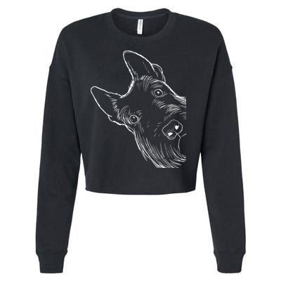 Funny Scottie Dog Scottish Terrier Cropped Pullover Crew