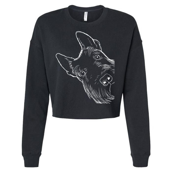Funny Scottie Dog Scottish Terrier Cropped Pullover Crew
