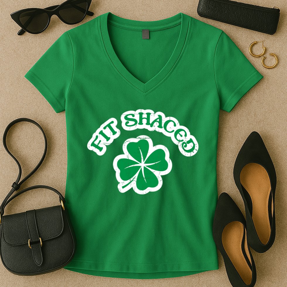 Fit Shaced Drinking St Patricks Drink Paddys Day Team Women's V-Neck T-Shirt
