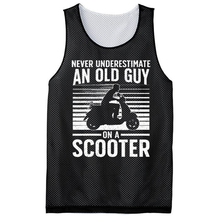 Funny Scooter Design For Grandpa Scooter Motorbike Lover Mesh Reversible Basketball Jersey Tank