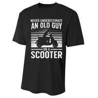 Funny Scooter Design For Grandpa Scooter Motorbike Lover Performance Sprint T-Shirt