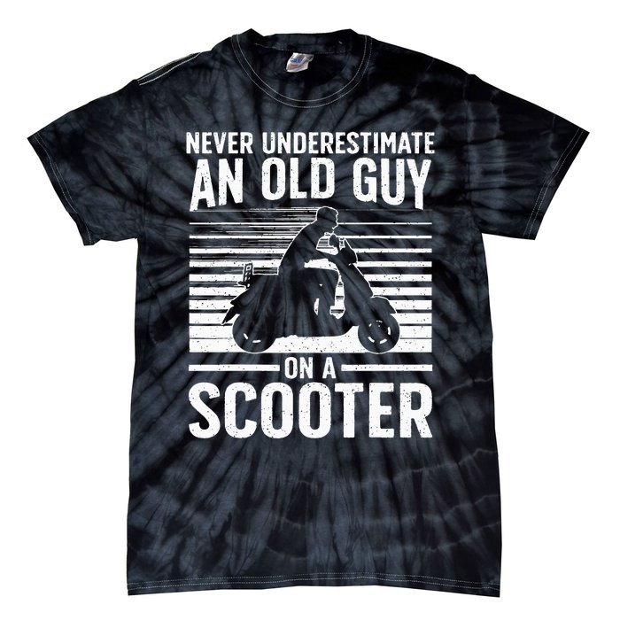 Funny Scooter Design For Grandpa Scooter Motorbike Lover Tie-Dye T-Shirt