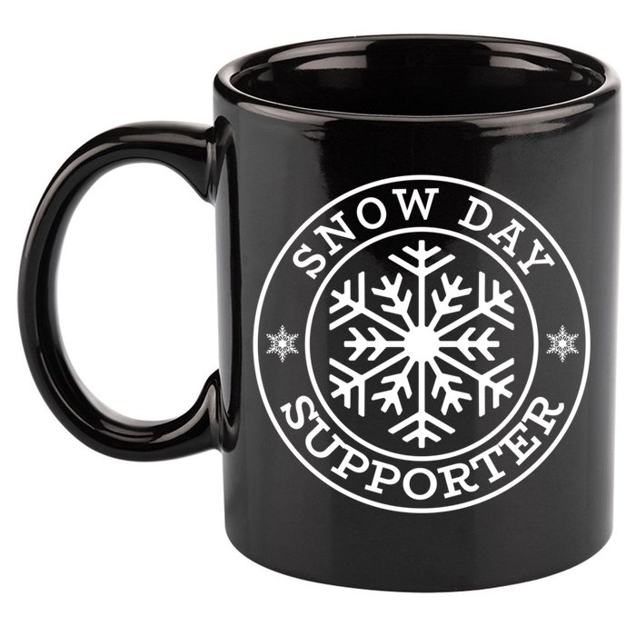 Funny Snow Day Supporter Teacher Student Winter Snowflake Cute Gift 11oz C Handle Ceramic Mug