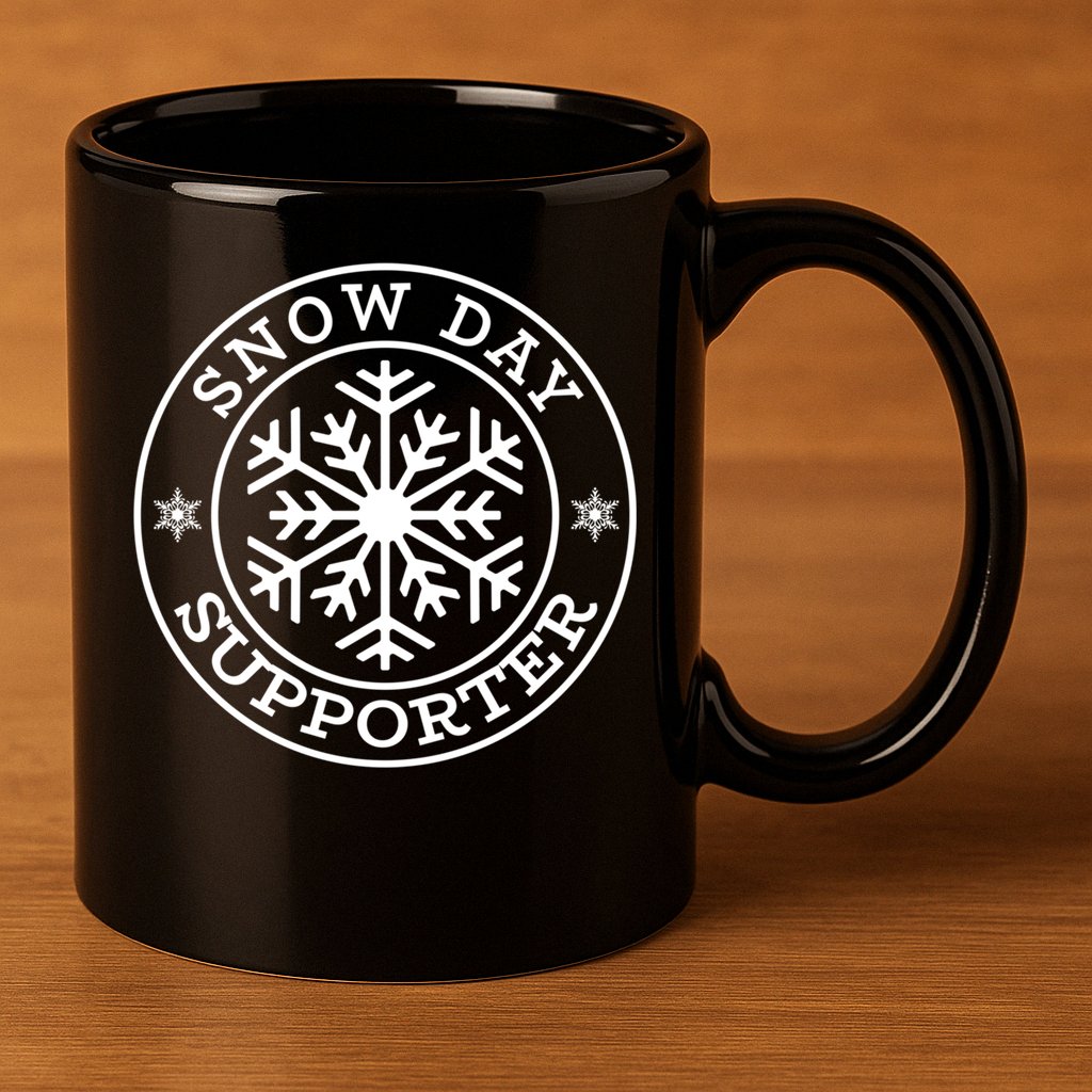 Funny Snow Day Supporter Teacher Student Winter Snowflake Cute Gift 11oz C Handle Ceramic Mug