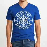 Funny Snow Day Supporter Teacher Student Winter Snowflake Cute Gift V-Neck T-Shirt