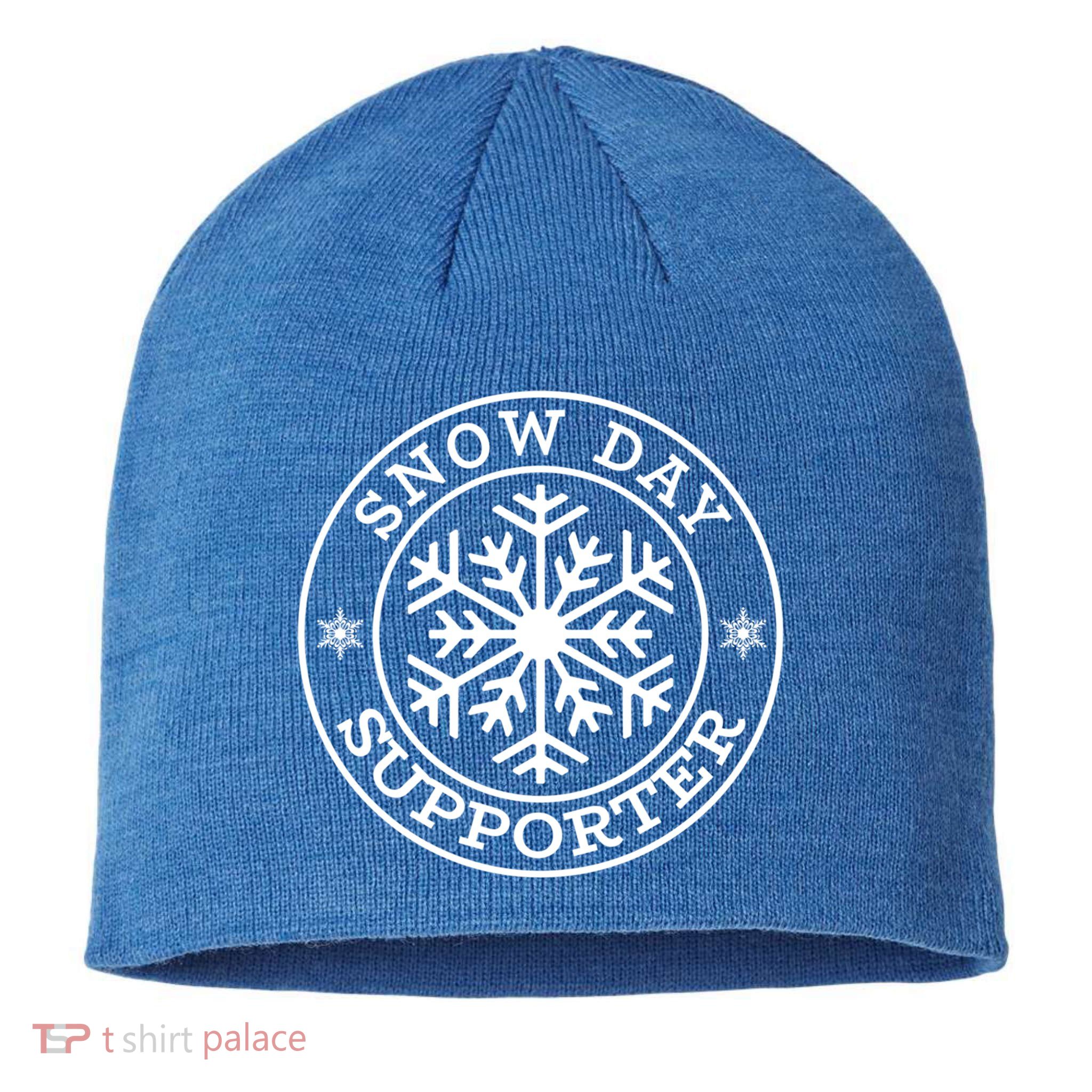 Funny Snow Day Supporter Teacher Student Winter Snowflake Cute Gift Sustainable Beanie