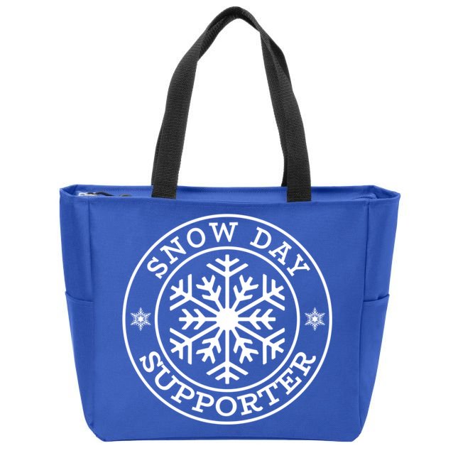 Funny Snow Day Supporter Teacher Student Winter Snowflake Cute Gift Zip Tote Bag