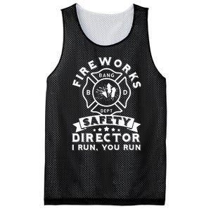 Fireworks Safety Director I Run You Run Bang Dept Patriotic Mesh Reversible Basketball Jersey Tank