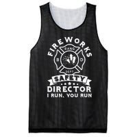 Fireworks Safety Director I Run You Run Bang Dept Patriotic Mesh Reversible Basketball Jersey Tank