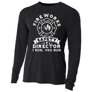 Fireworks Safety Director I Run You Run Bang Dept Patriotic Cooling Performance Long Sleeve Crew