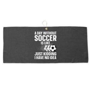 Funny Soccer Design For  Sport Player Soccer Lover  Large Microfiber Waffle Golf Towel