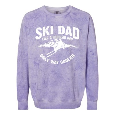 Funny Ski Dad Gift Skiers Cute Skiing Lovers Father's Day Gift Colorblast Crewneck Sweatshirt